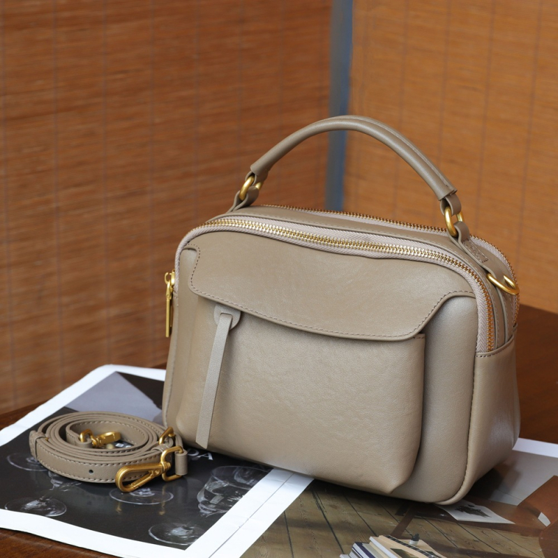 BBYANG Vintage crossbody torbica za žene, od vršnog sloja kože s rastlinskim postupkom obrade