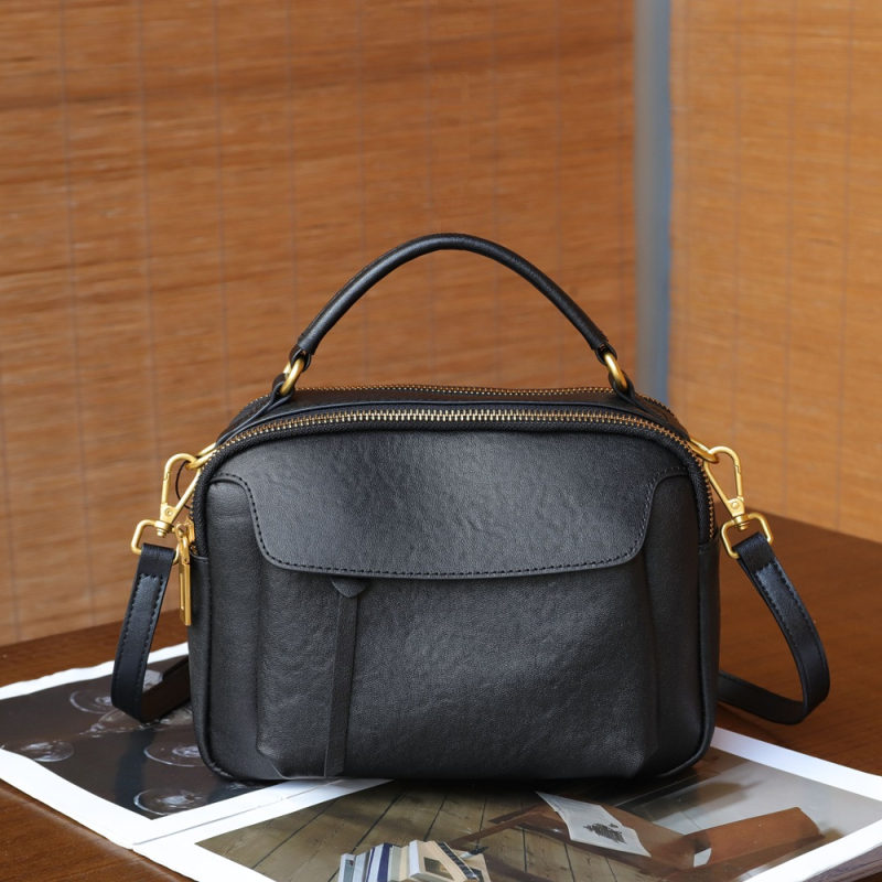 BBYANG Vintage crossbody torbica za žene, od vršnog sloja kože s rastlinskim postupkom obrade