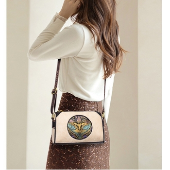 Ženska torbica za ramena u retro etničkom stilu, PU materijal, crossbody u Boston stilu