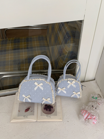 Macaron mini torbica za ruže za žene, s ljupkom mašnicom, preko ramena i crossbody, jastučastog oblika