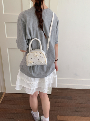 Macaron mini torbica za ruže za žene, s ljupkom mašnicom, preko ramena i crossbody, jastučastog oblika