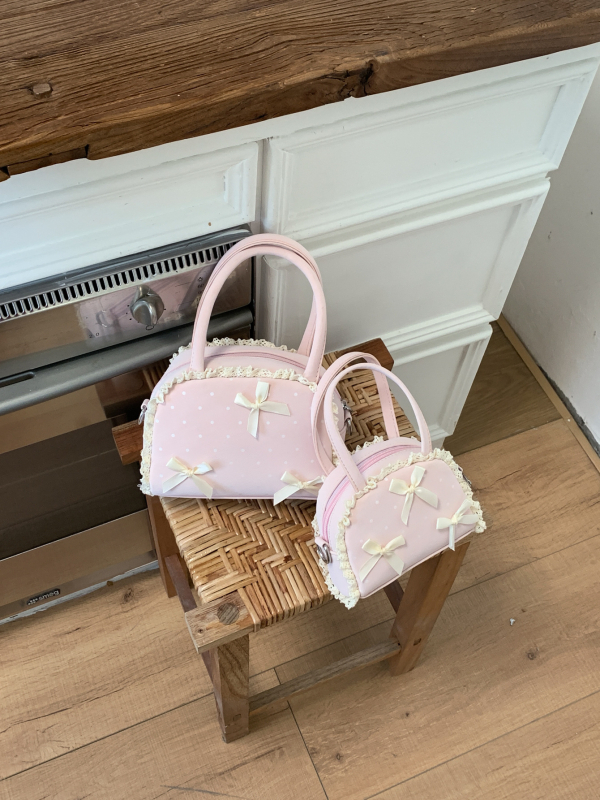 Macaron mini torbica za ruže za žene, s ljupkom mašnicom, preko ramena i crossbody, jastučastog oblika