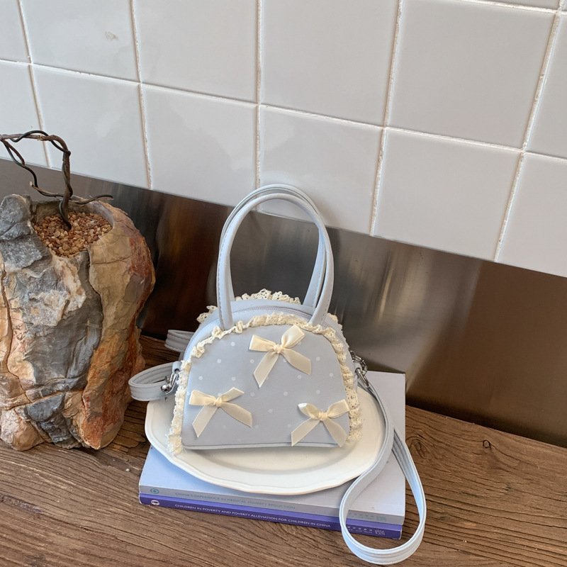 Macaron mini torbica za ruže za žene, s ljupkom mašnicom, preko ramena i crossbody, jastučastog oblika