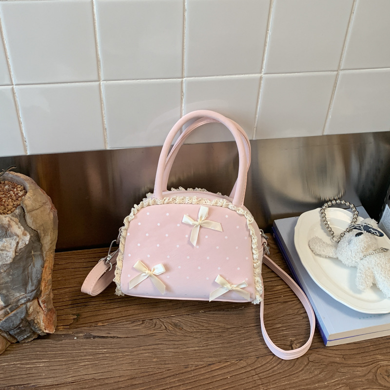 Macaron mini torbica za ruže za žene, s ljupkom mašnicom, preko ramena i crossbody, jastučastog oblika