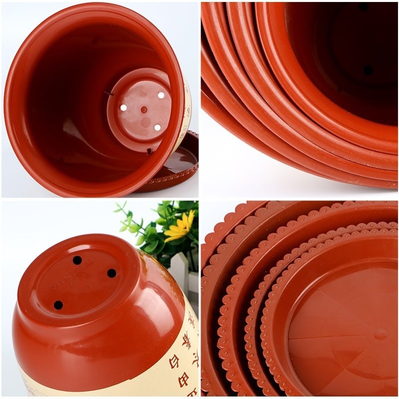 Ghiveci mare din rășină, cu finisaj ceramic imitativ, pentru orhidee și copacul banilor