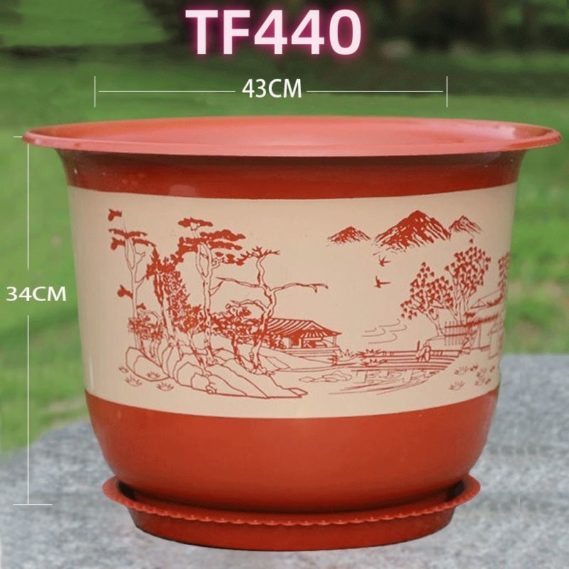 Ghiveci mare din rășină, cu finisaj ceramic imitativ, pentru orhidee și copacul banilor