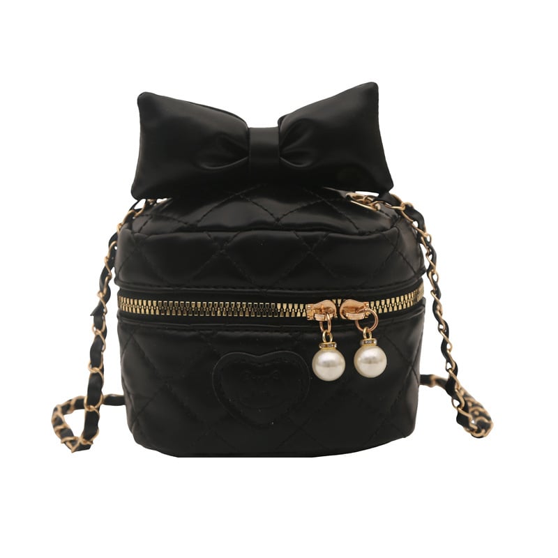 Slatka mini torbica s mašnicom za žene i djecu, prešivana lančana torba, pretinac za ruž, moderna crossbody torba