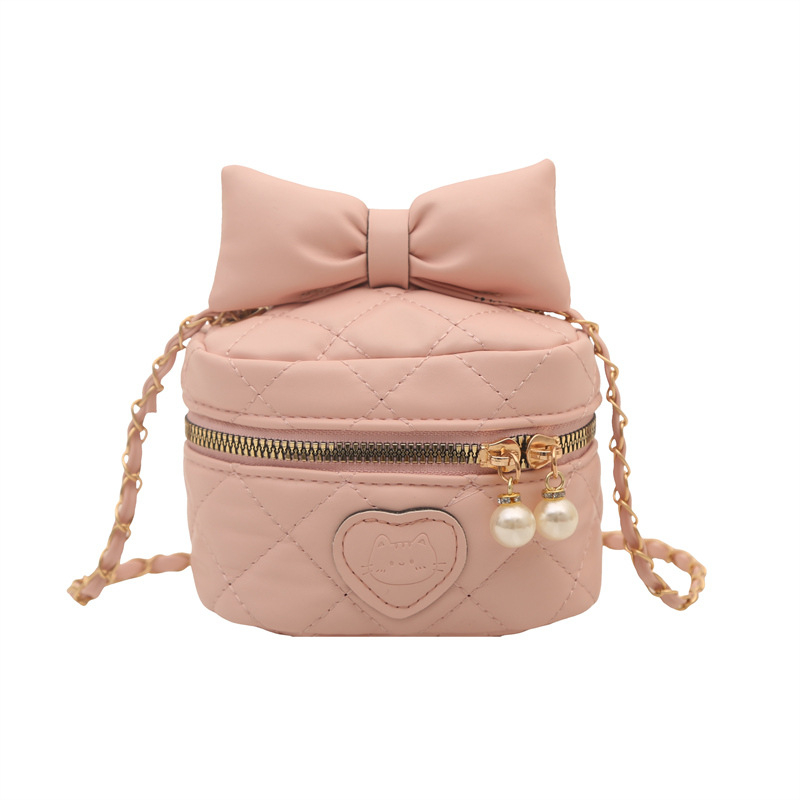 Slatka mini torbica s mašnicom za žene i djecu, prešivana lančana torba, pretinac za ruž, moderna crossbody torba