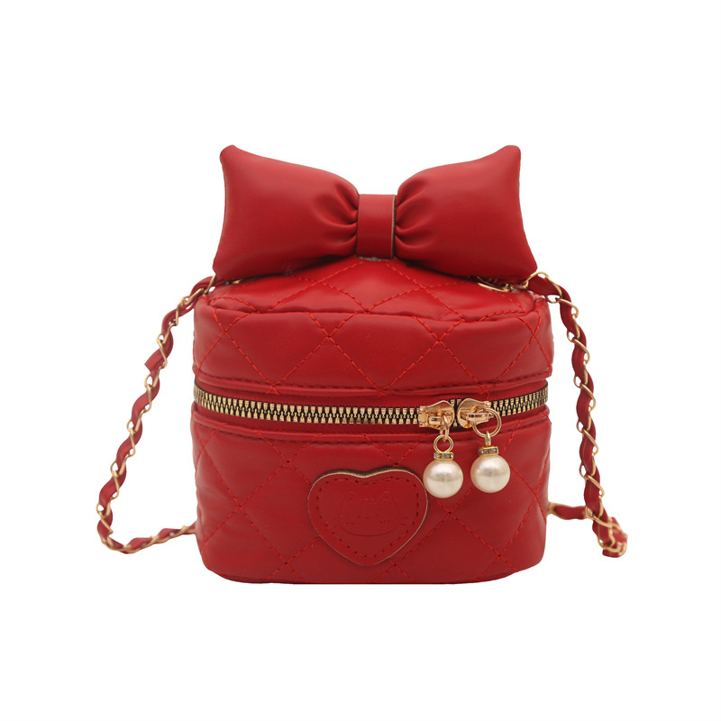 Slatka mini torbica s mašnicom za žene i djecu, prešivana lančana torba, pretinac za ruž, moderna crossbody torba