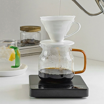 Cană de cafea din sticlă borosilat, rezistentă la temperaturi ridicate, cu mâner colorat