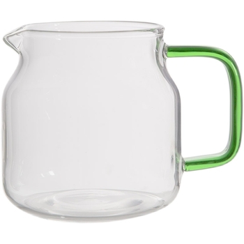 Cană de cafea din sticlă borosilat, rezistentă la temperaturi ridicate, cu mâner colorat