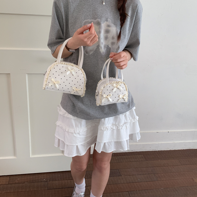 Ženska torbica u stilu macarona, mini torbica za ruž, slatka mašna, školjkast oblik, crossbody torba