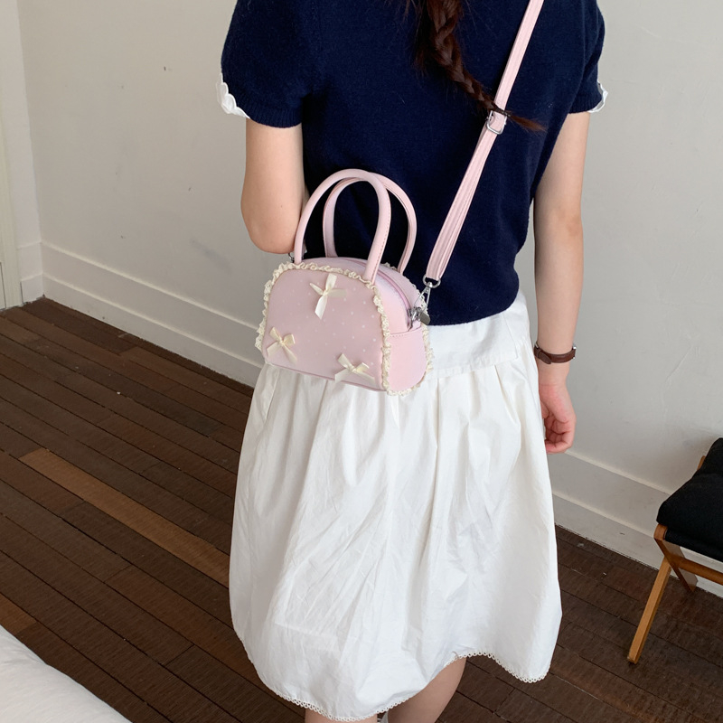 Ženska torbica u stilu macarona, mini torbica za ruž, slatka mašna, školjkast oblik, crossbody torba