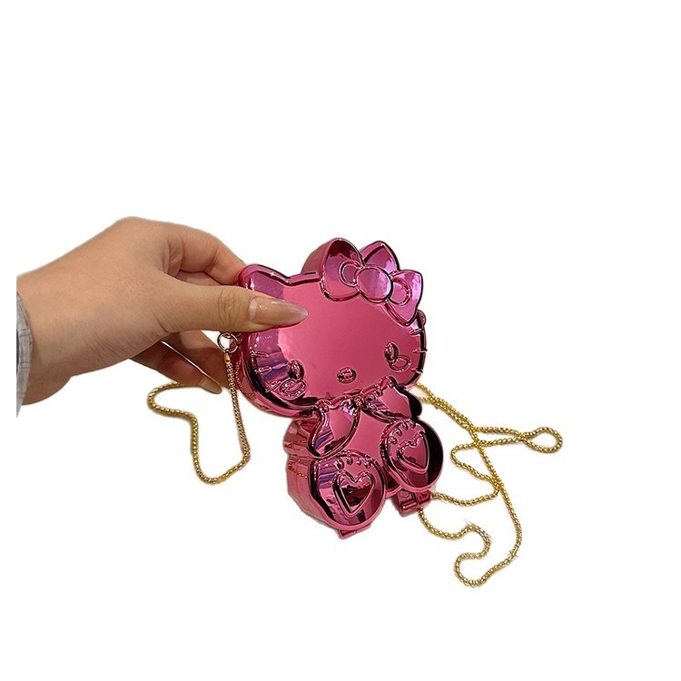 Slatka mačja crossbody torba s dojmom luksuza, jedinstvena tekstura, moderna i svestrana torba preko ramena, kreativna i praktična torbica za ruž.