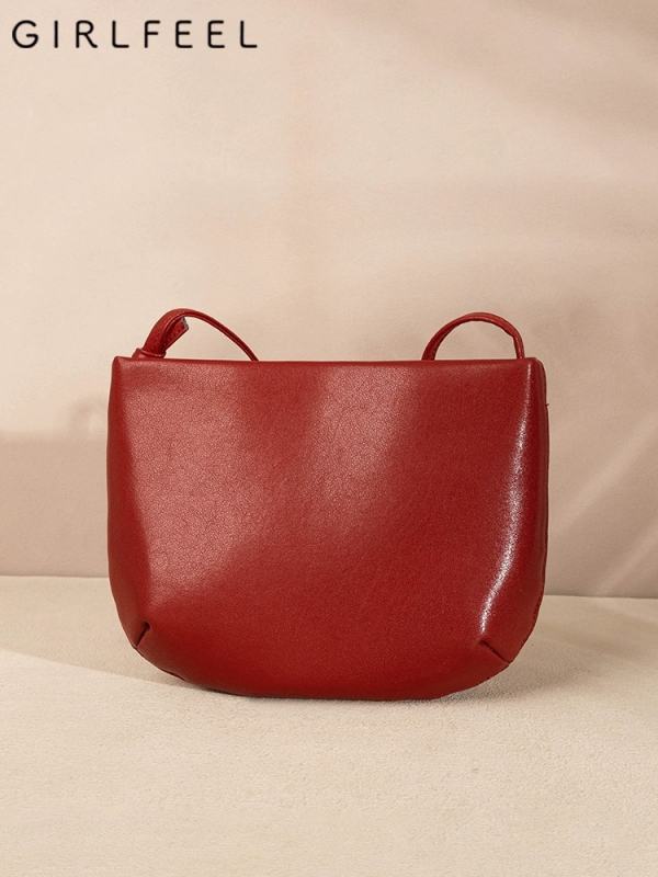 Gofini ženska kožna torba tip sedla, crossbody, mala veličina, gradski stil jednostavan, proljeće 2025