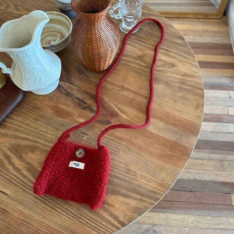 Jiaoduo mini pletena crossbody torbica za mobitel s monokromatskim točkastim uzorkom