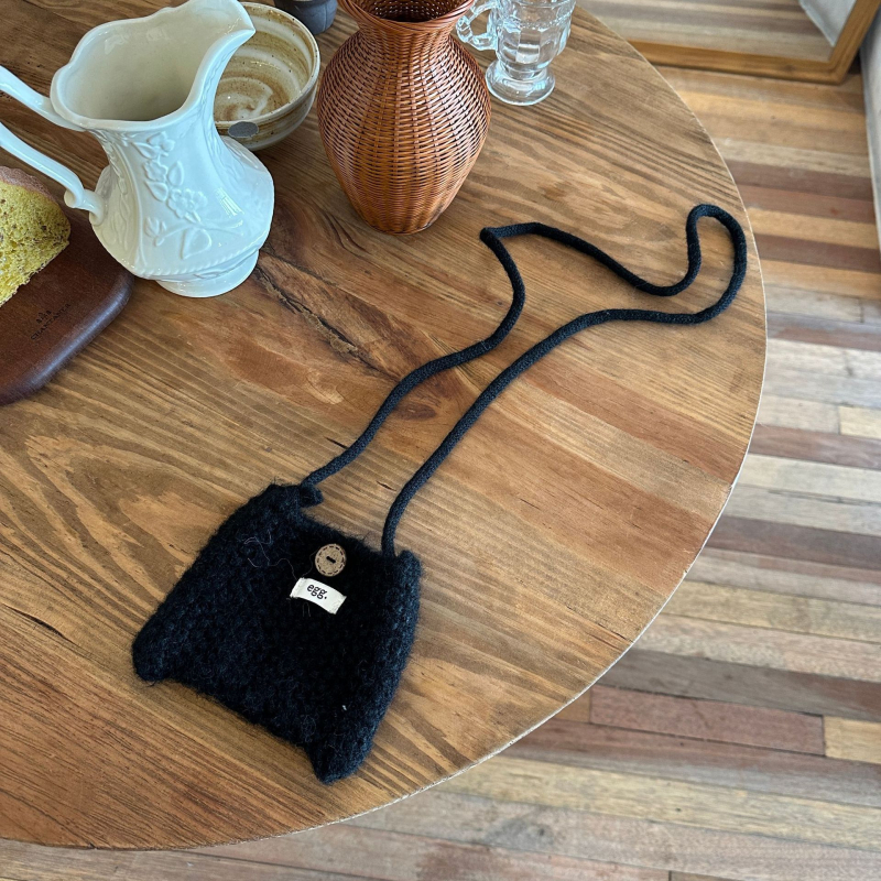 Jiaoduo mini pletena crossbody torbica za mobitel s monokromatskim točkastim uzorkom