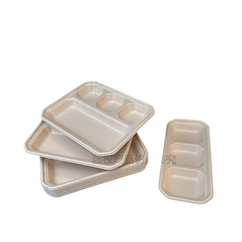 Tac de dipping din pulpă de hârtie pentru hot pot și grătar, cu mai multe compartimente, anti-scurgere, separator pentru oase.