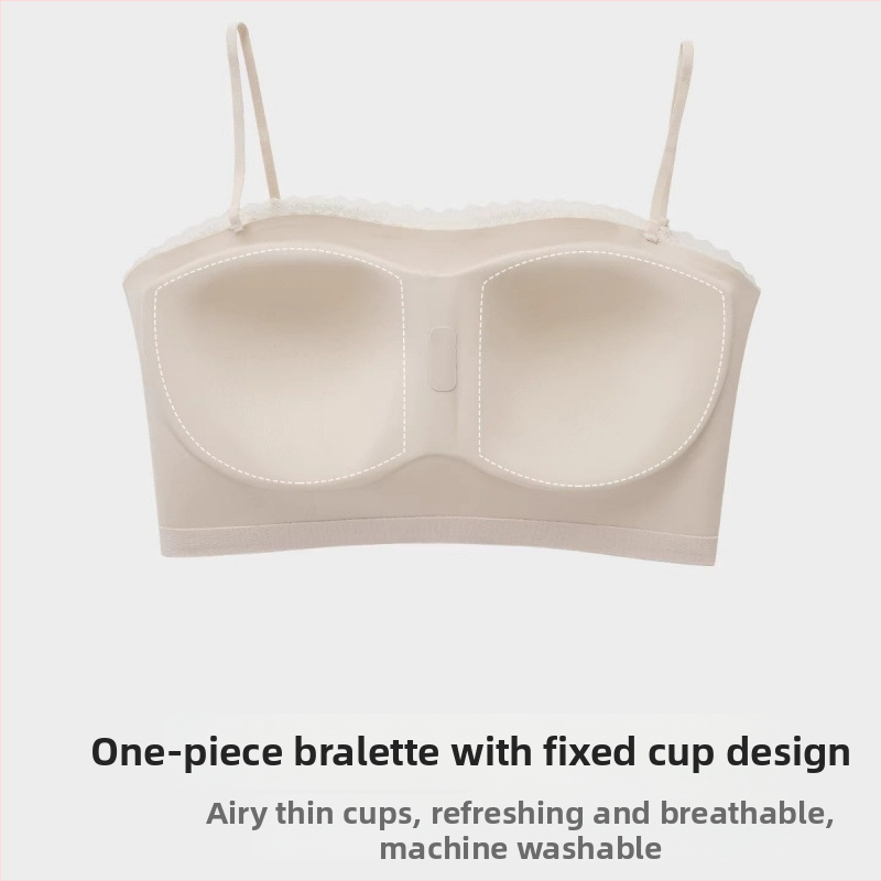 Ženski cami-bralet s integriranim jastučićima, vest-stil, tanke naramenice, bez žice, lijep leđa