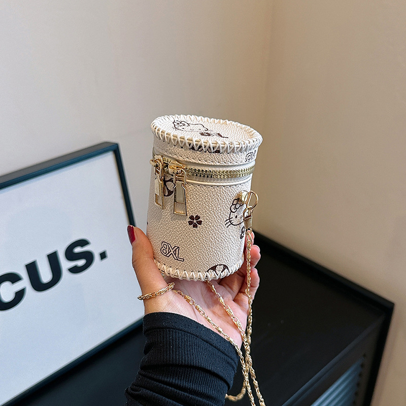 DIY komplet materijala za izradu novčanika za novčiće i mini torbice za šminku — mala cilindrična ženska torba od PU kože s crossbody remenom