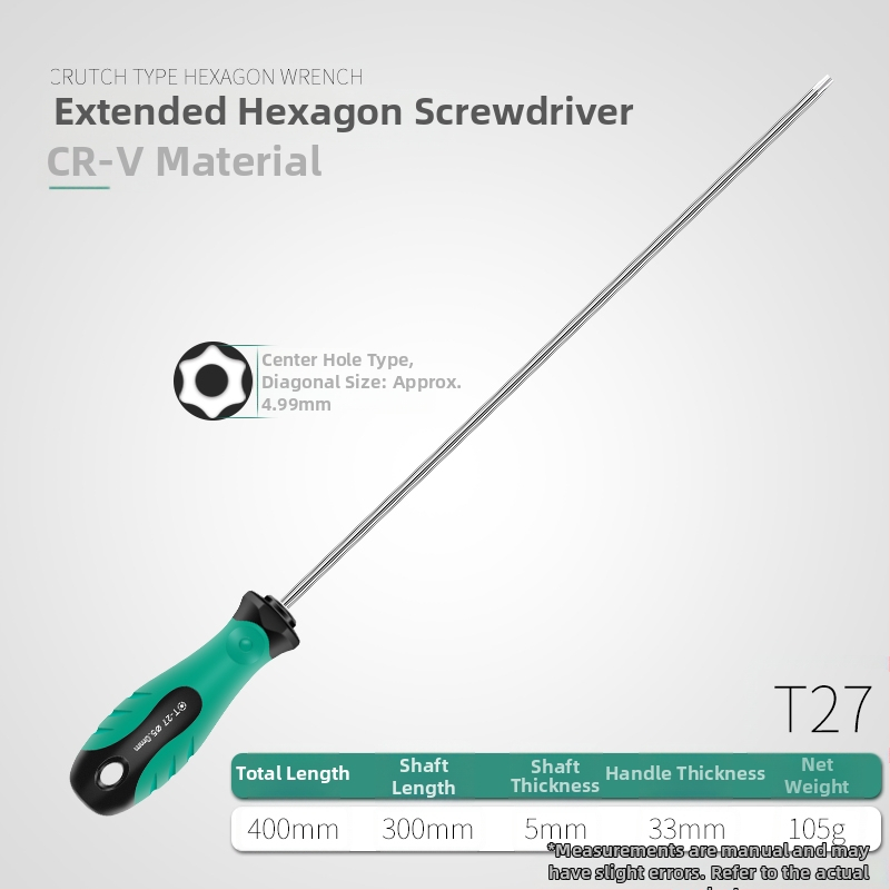 Sada skrutkovačov Torx s predĺženou tyčou 40 cm, veľkosti T5-T30, s dierkami aj bez dierok