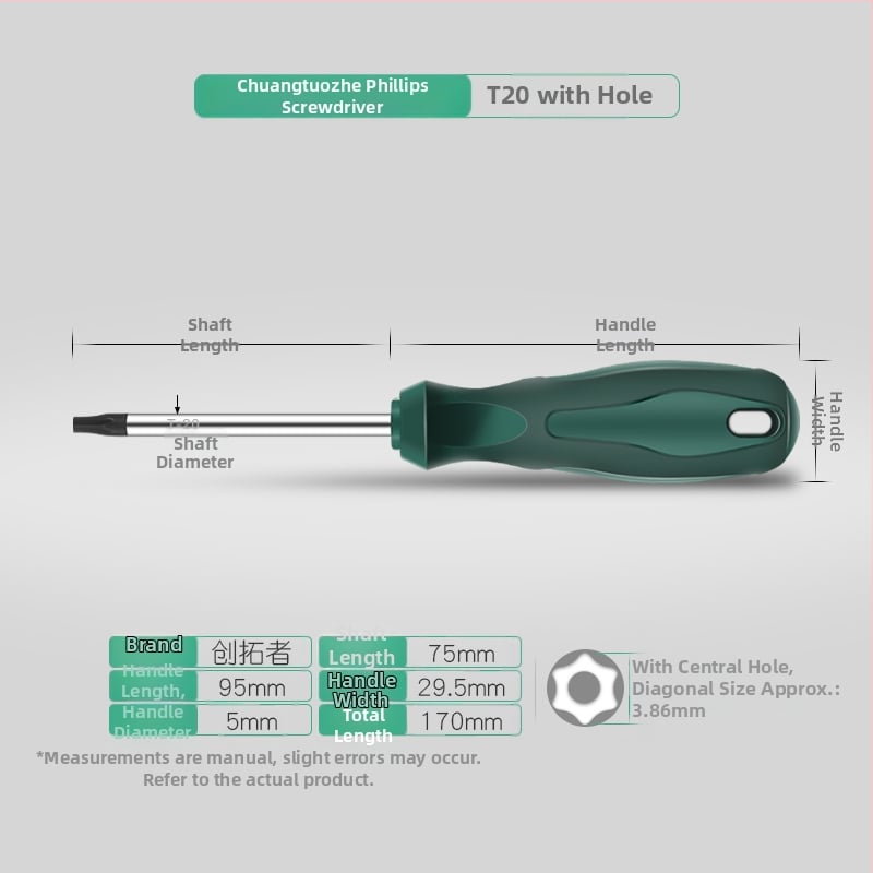 Sada skrutkovačov Torx s predĺženou tyčou 40 cm, veľkosti T5-T30, s dierkami aj bez dierok