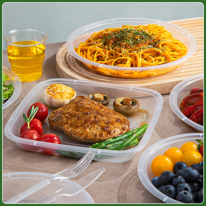Farfurii plastice de unică folosință, rotunde, îngroșate, de calitate alimentară, compatibile cu microundele, pentru uz casnic și picnicuri în aer liber