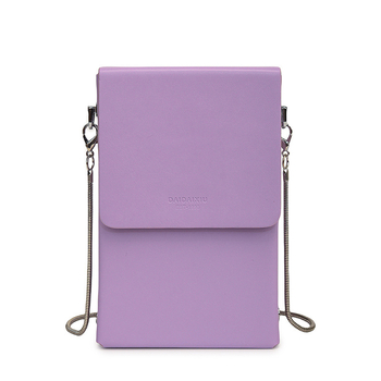 Ženska crossbody torbica u gradskom minimalističkom stilu, mala veličina, PU koža, lanac, džep za telefon i mini torbicu za ruž