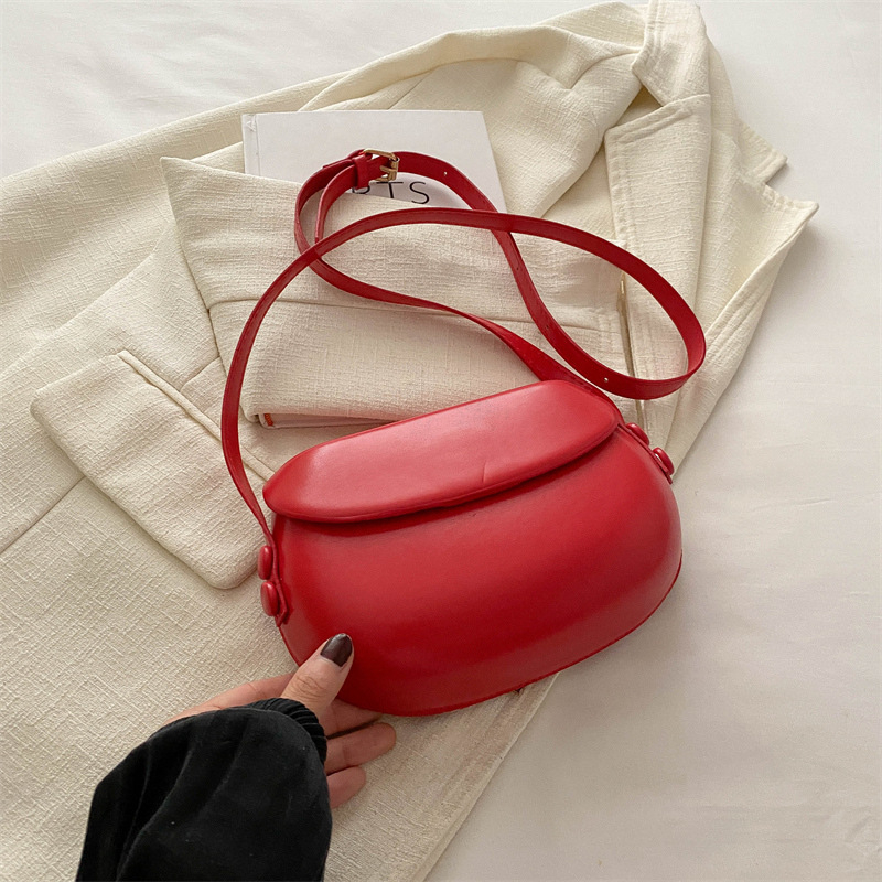 Ženska torba s korejskim nišnim dizajnom, proljeće 2024, minimalistička, dnevna, sedlo oblik, crossbody remen