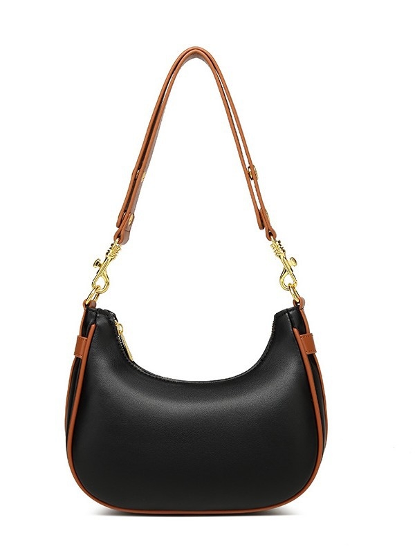 Jednobojna torba za podlakticu, retro stil, crossbody na jedno rame, oblik polumjeseca, moda 2025