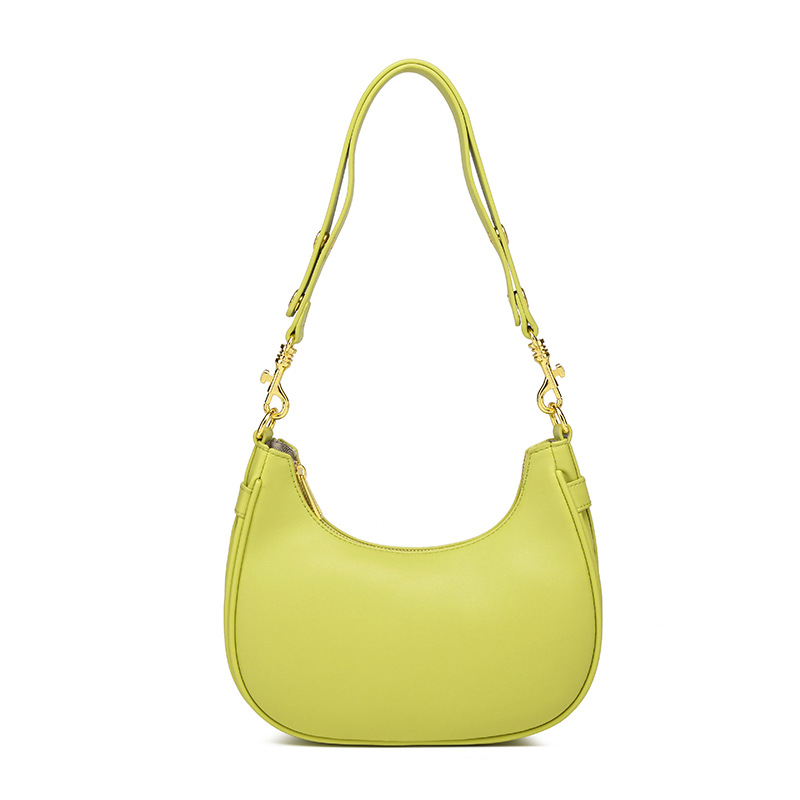 Jednobojna torba za podlakticu, retro stil, crossbody na jedno rame, oblik polumjeseca, moda 2025
