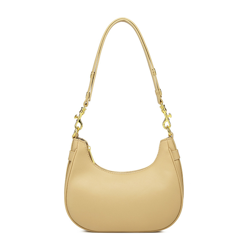 Jednobojna torba za podlakticu, retro stil, crossbody na jedno rame, oblik polumjeseca, moda 2025
