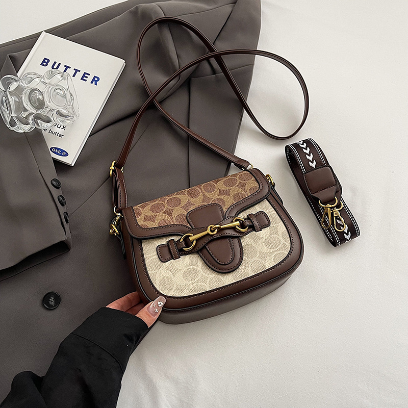 Ženska crossbody torbica u stilu sedla, 2026 novi trend, retro stil, široka naramenica
