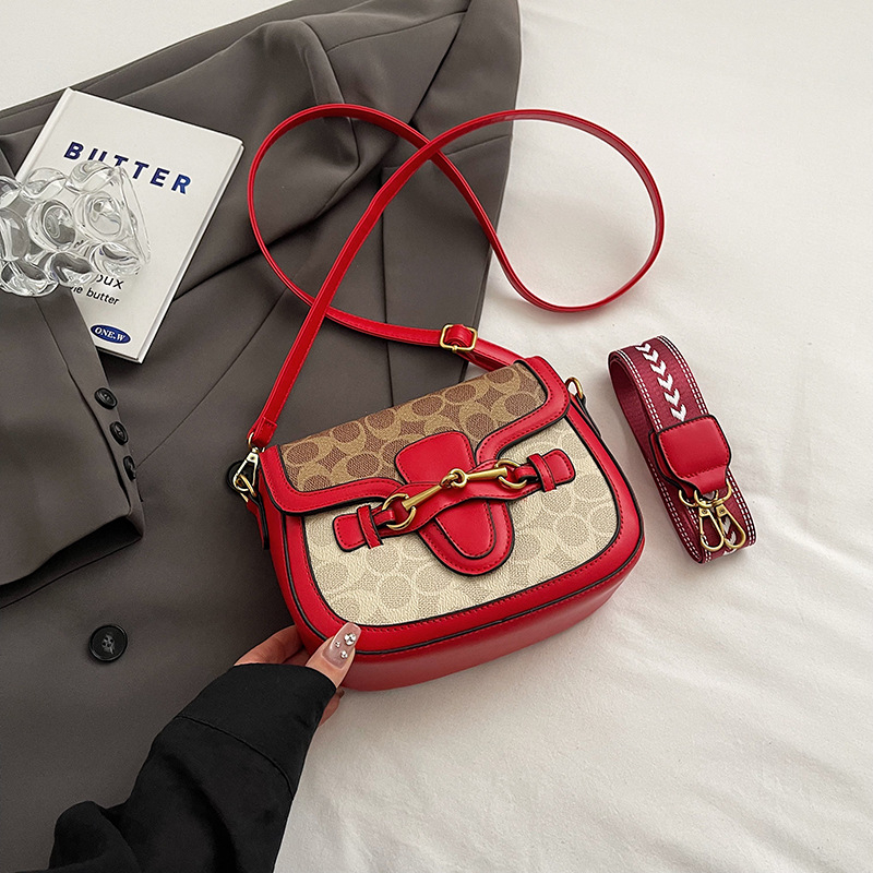 Ženska crossbody torbica u stilu sedla, 2026 novi trend, retro stil, široka naramenica