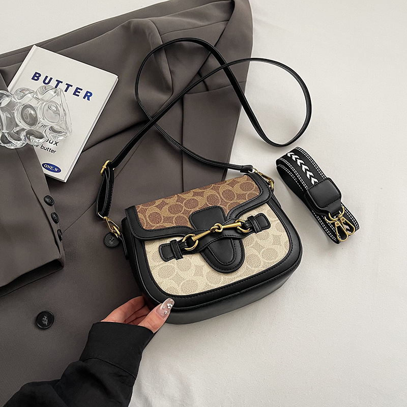 Ženska crossbody torbica u stilu sedla, 2026 novi trend, retro stil, široka naramenica