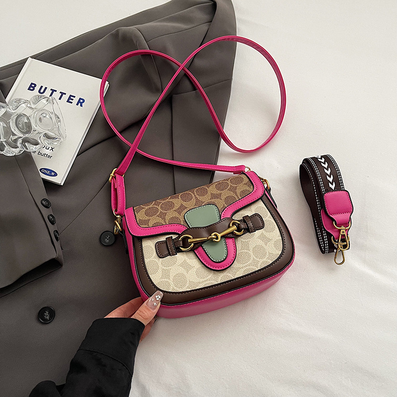 Ženska crossbody torbica u stilu sedla, 2026 novi trend, retro stil, široka naramenica