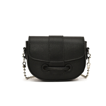 PU sedlovita torbica karamelne boje, mala, crossbody s lancem, jednobojna, za casual žene