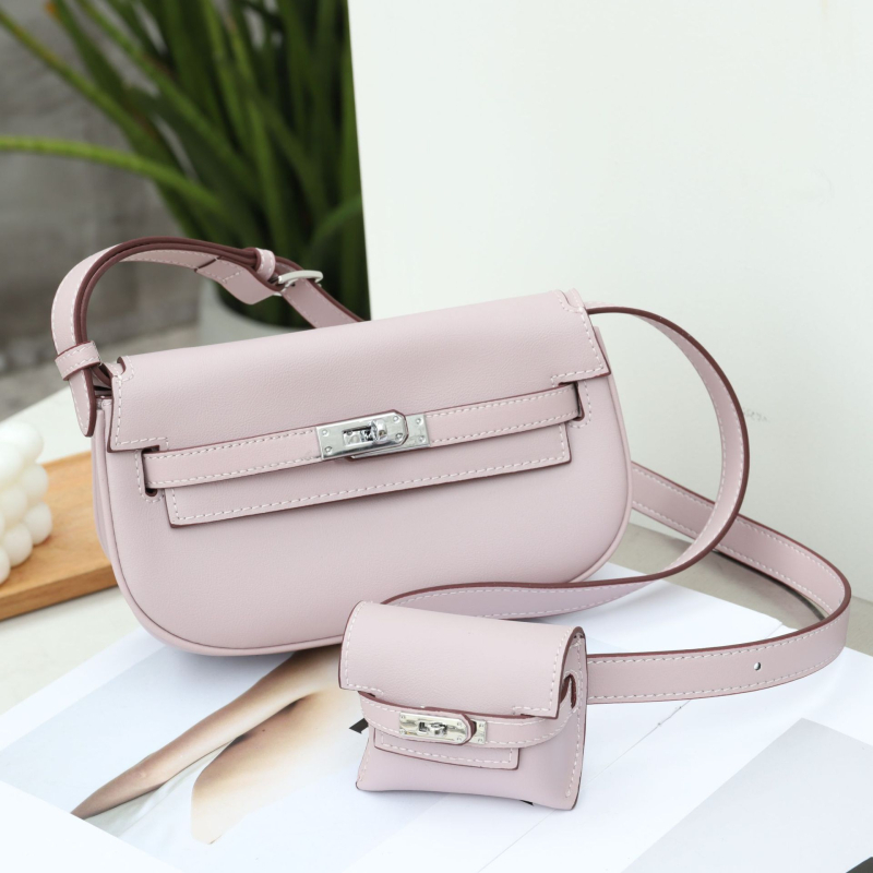 Moove Kelly torba od vršne slojevine bik kože – prava koža, ženska crossbody torba, mini pojas torba