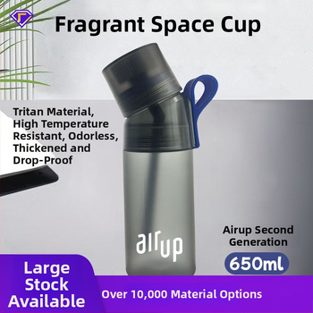 AirUp druhá generácia športová fľaša na vodu so skloneným uzáverom, matný povrch, voda s arómou, Space Cup