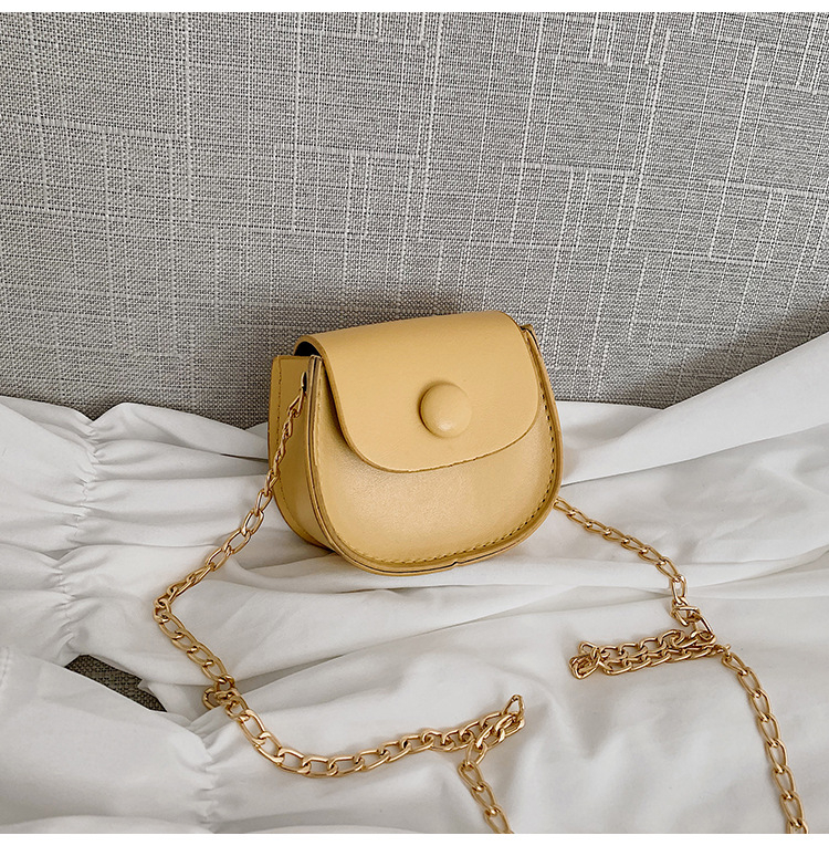 Mini ženska torbica s lancem, saddle stil, korejski dizajn, kompaktna crossbody torba za rame