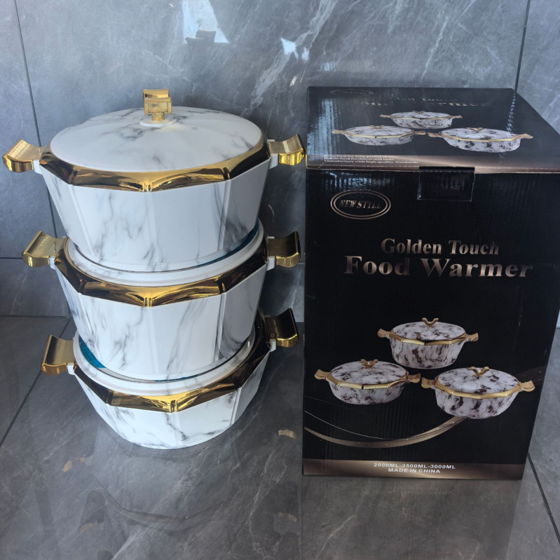 Noul model set de prânz izolat din trei piese, 2L/2.5L/3L, model colorat
