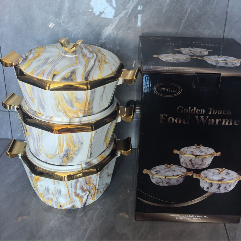 Noul model set de prânz izolat din trei piese, 2L/2.5L/3L, model colorat