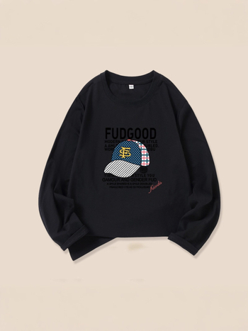 Dječja majica od pamuka s okruglim izrezom i dugim rukavima, jesen