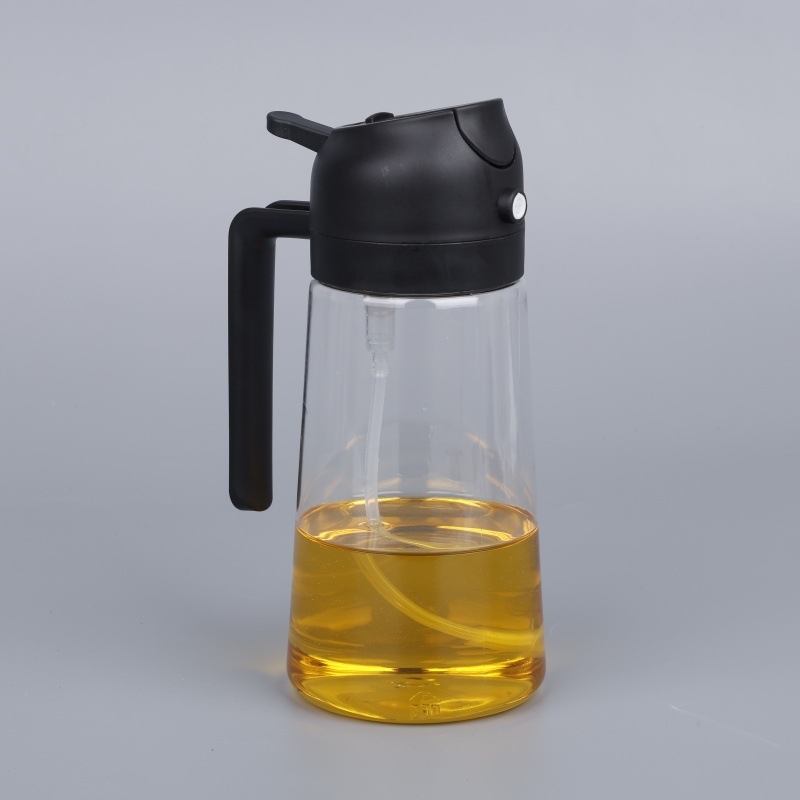Stropitoare de ulei cu două funcții, pulverizator cu apăsare, recipient din plastic pentru bucătărie