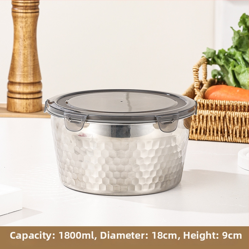 Zatvorena kutija za obrok od nehrđajućeg čelika 304 s udarnom površinom, hrana visoke kvalitete, za skladištenje u hladnjaku, pogodna za vanjske aktivnosti, višekratna upotreba