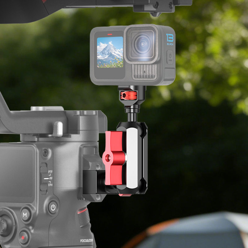 Cage DSLR cu montaj universal de 1/4 inch, clemă pentru șină NATO și adaptor de șină pentru stabilizatoare DJI RS5/RS4