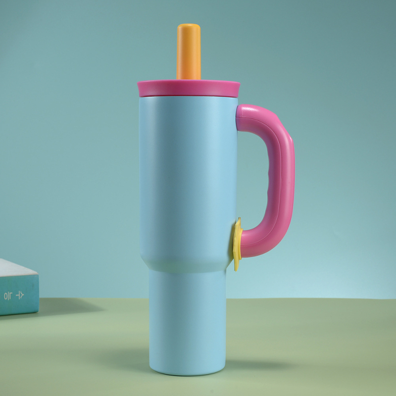 Dopamine 304 oțel inoxidabil termos cu mâner și pai, 40oz capacitate mare, cană auto