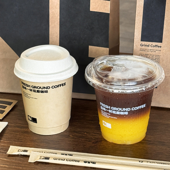 Geantă tote din hârtie kraft pentru cafea și ceai cu lapte, pentru un singur pahar sau două pahare, pentru luat la pachet