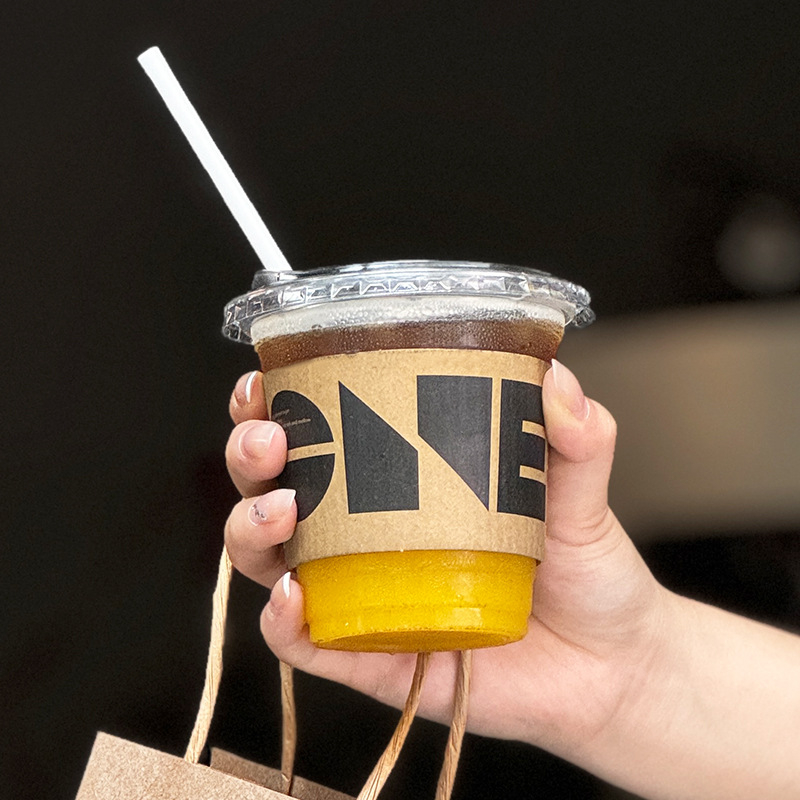 Geantă tote din hârtie kraft pentru cafea și ceai cu lapte, pentru un singur pahar sau două pahare, pentru luat la pachet