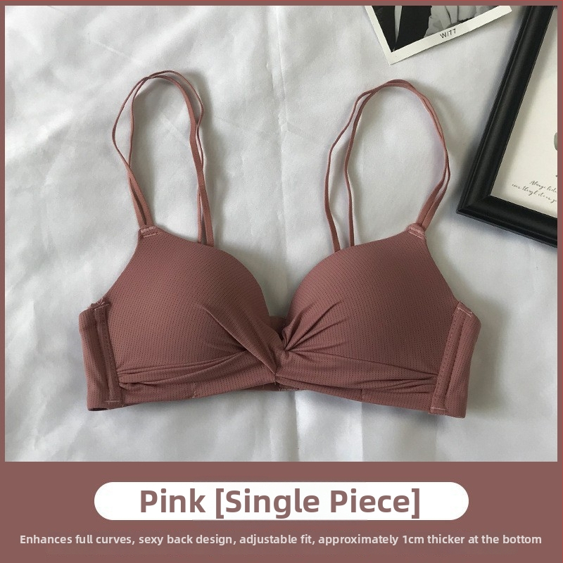 Bezdrôtová push-up podprsenka so vzhľadom na pekný chrbát, tenké ramienka, košíky 3/4, nylon/elastán, pohodlné každodenné nosenie
